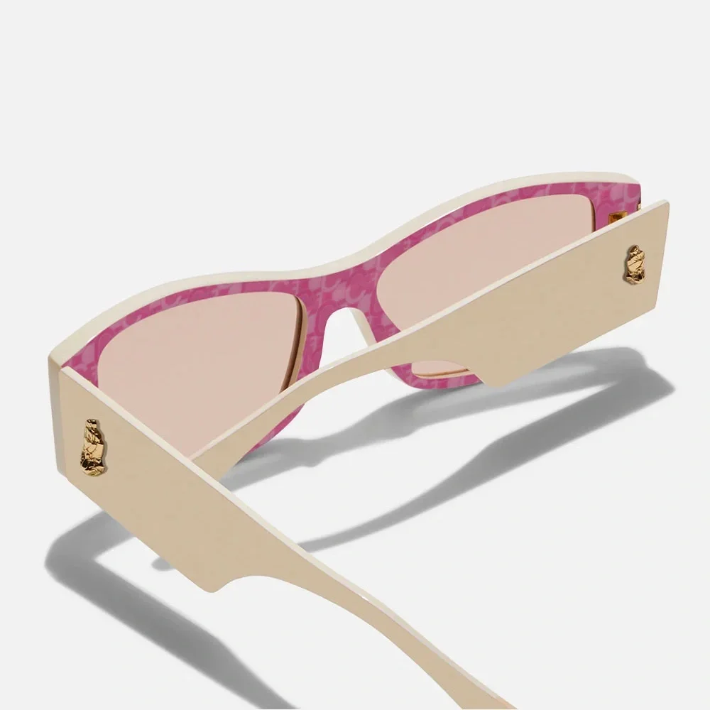 CAMILLA Pinot at the Palazzo butter ivory rectangular statement boho sunglasses